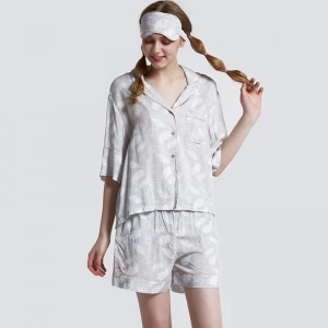 Пижамный комплект с короткими штанами из вискозы для женщин